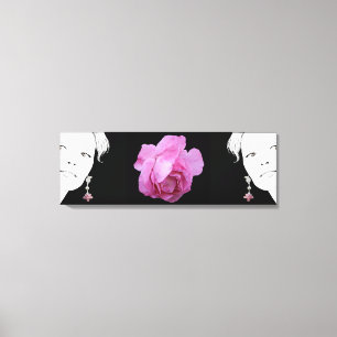 Toile Jolie rose rose jumelle filles mode illustration