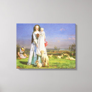 Toile Jolis agneaux bêlants par Ford Madox Brown