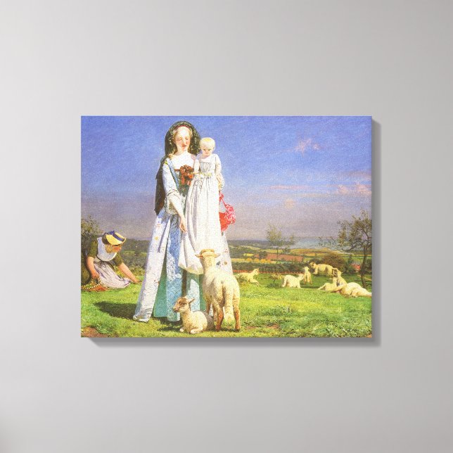 Toile Jolis agneaux bêlants par Ford Madox Brown (Recto)