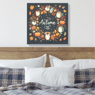 Toile Jote Boho Automne Hérisson couronne de fer Décale
