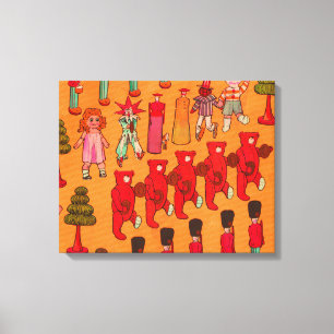 Toile Jouet de Noël Enfants Vintages Jouer