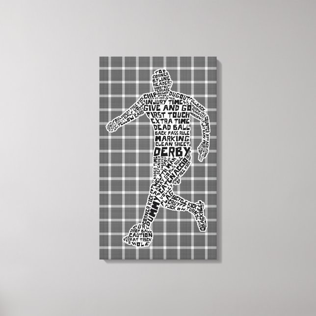 Toile Joueur de football Typographie Box Canvas (Recto)