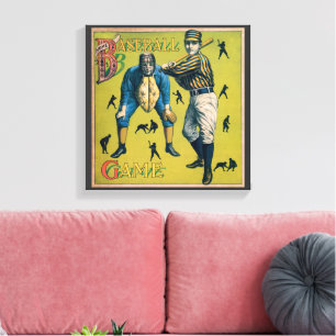 Toile Joueurs de baseball sportifs vintage au match à do