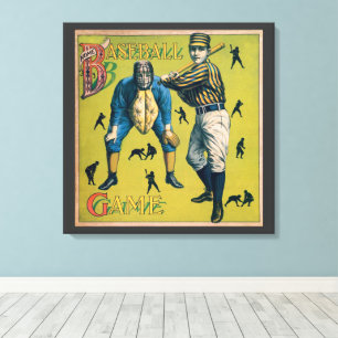 Toile Joueurs de baseball vintages sportifs au Home Game