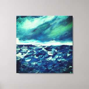 Toile Jour d'hiver Peinture Abstraite du doigt