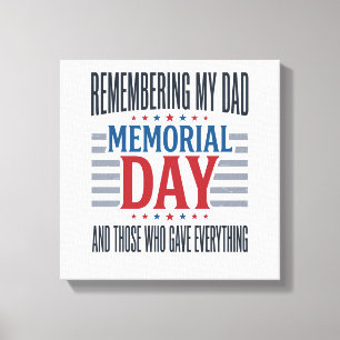Toile Jour du Souvenir Papa Hommage Patriotique
