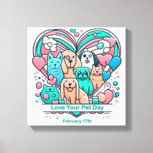Toile Journée de l'amour pour votre animal le 17 février