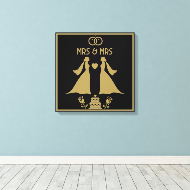 Toile Journée de mariage des filles gays (Insitu (Plancher de Bois))