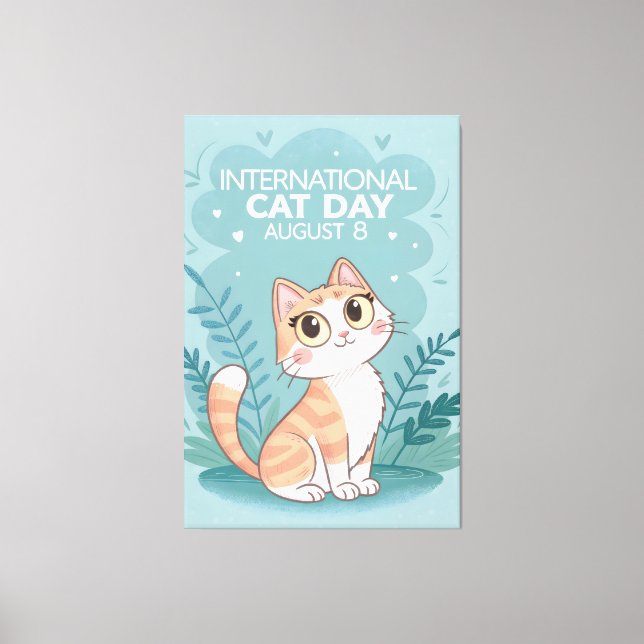 Toile Journée internationale du chat, illustration adora (Recto)
