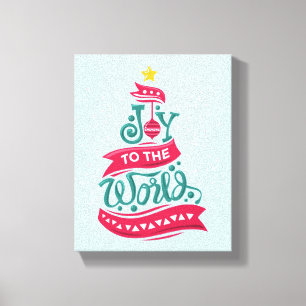Toile Joy to the World Christmas Citation Typographie