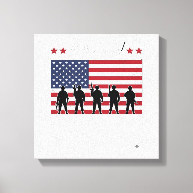 Toile Joyeuse fête des vétérans Drapeau Silhouette Vecto (Recto)