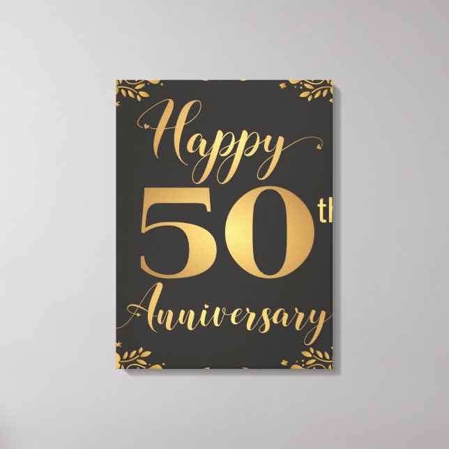 Toile Joyeux 50e anniversaire Jublilee Mariage d'or (Recto)
