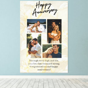 Toile Joyeux Anniversaire Collage Personnalisé