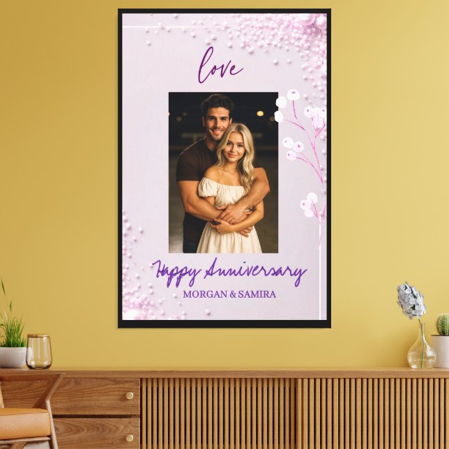 Toile Joyeux Anniversaire Personnalisé (Insitu(Salon))
