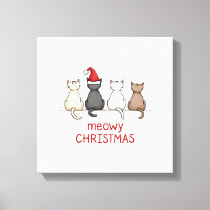 Toile Joyeux Catmas Chat Noël Mignon Chatons Chats Père 