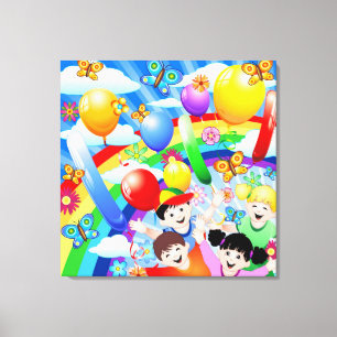 Toile Joyeux Enfants d'anniversaire