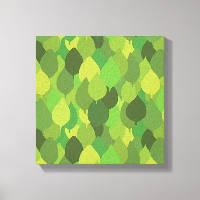 Toile Joyeux Feuilles luxuriants - motif de surface tran (Recto)
