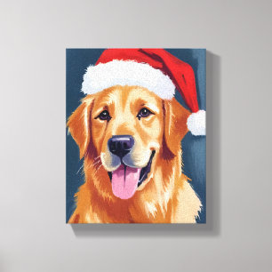Toile Joyeux Golden Retriever Chien au chapeau de Père
