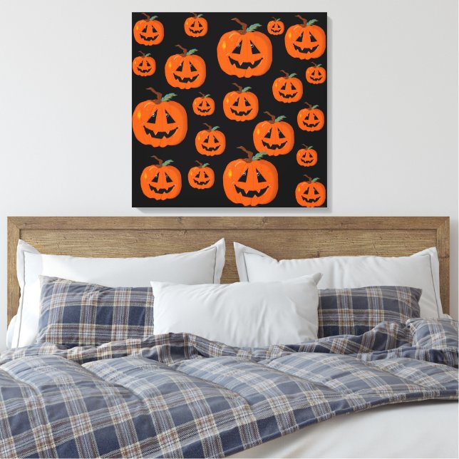 Toile Joyeux Halloween Citrouille Illustrative Art (Insitu(Chambre))