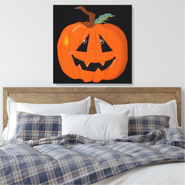 Toile Joyeux Halloween Citrouille Illustrative Art (Insitu(Chambre))