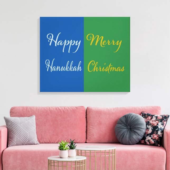 Toile Joyeux Hanukkah Joyeux Noël Double Vacances (Insitu(Salon))