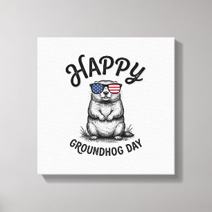 Toile Joyeux Jour de la marmotte Design de T-shirt avec