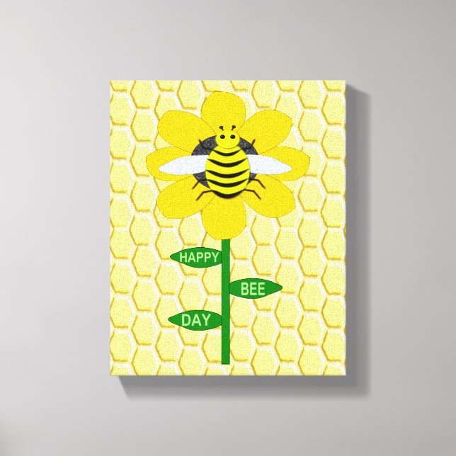 Toile Joyeux Jour des abeilles Anniversaire Bumblebee (Recto)