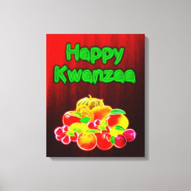Toile Joyeux Kwanzaa premiers fruits (Recto)