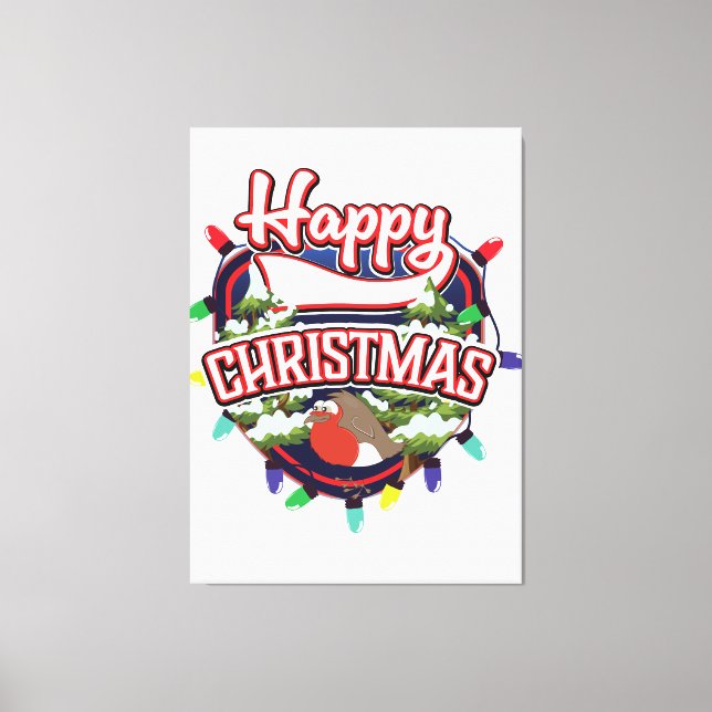 Toile Joyeux logo de dessin animé de Noël (Recto)