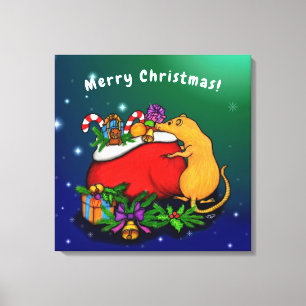 Toile Joyeux Noël avec Rat Prince
