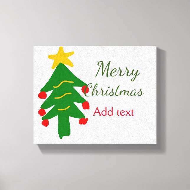 Toile Joyeux Noël rouge vert Noël ajouter le nom (Recto)