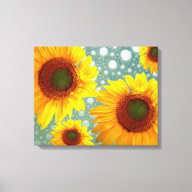 Toile Joyeux tournesols mousseux (Recto)