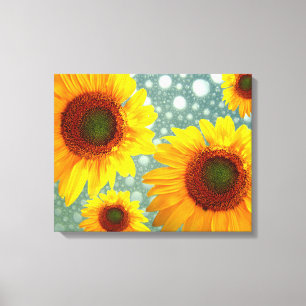 Toile Joyeux tournesols mousseux