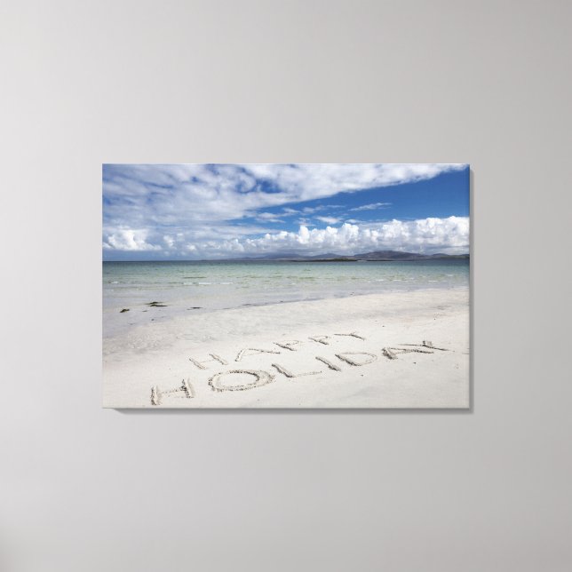 Toile Joyeux Vacances Écrit Sur Eilogarry Beach (Recto)