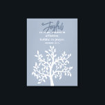 Toile Joyeux Verse de la Bible Bleue et arbre simple<br><div class="desc">Verset de la Bible Bleue Joyeux et simple toile d'arbre Imprimer</div>