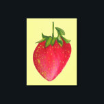 Toile Juicy fraise aquarelle macro fruit pop art<br><div class="desc">Un design juteux d'un grand fraise rouge,  moelleuse,  en macro style peint par l'aquarelliste Sacha Grossel. Ce fruit pop art est coloré et lumineux,  et il égayerait votre décor. Toile d'art parfaite pour les amateurs de fruits partout !</div>