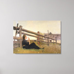 Toile Juin. Graines de soufflement de pissenlit de