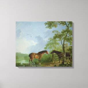 Toile Jument et étalon dans un paysage