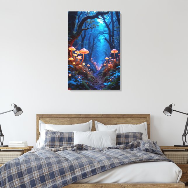 Toile Jungle de rêve avec flore bioluminescente (Insitu(Chambre))