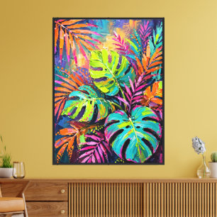 Toile Jungle Néon Expressionniste Abstraite