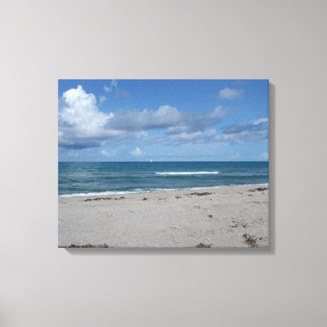 Toile Jupiter Island - Floride - Vagues sur la plage (Recto)