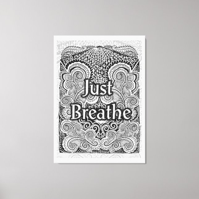 Toile Just Breathe - Calmer Mandala Inspiré (Recto)