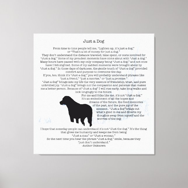 Toile Juste Un Chien Citation - Labrador Noir - Citation (Recto)