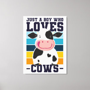 Toile Juste Un Garçon Qui Aime Les Vaches