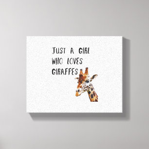 Toile Juste une fille qui aime les girafes Animal mignon