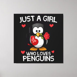 Toile Juste une fille qui aime les pingouins