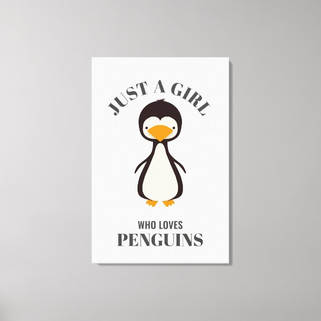 Toile Juste une fille qui aime les pingouins (Recto)