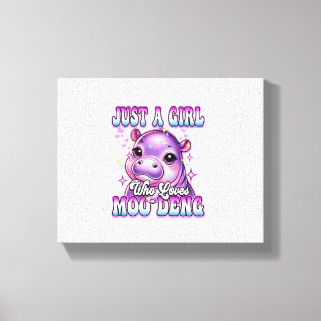 Toile Juste une fille qui aime Moo Deng Bébé hippopotame (Recto)
