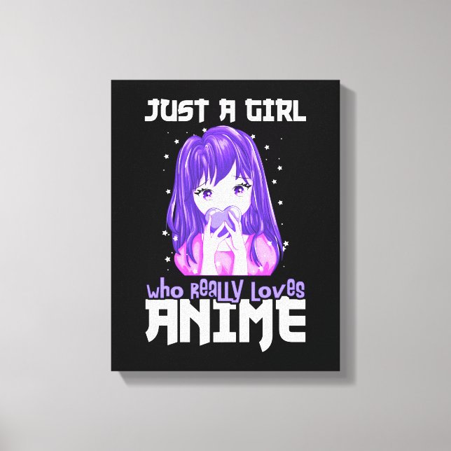 Toile Juste une fille qui aime vraiment l'Anime en viole (Recto)