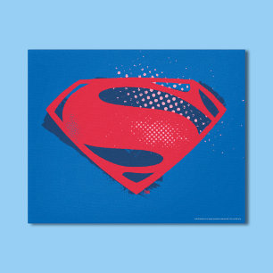 Toile Justice League   Brush & Halftone Superman Symbol